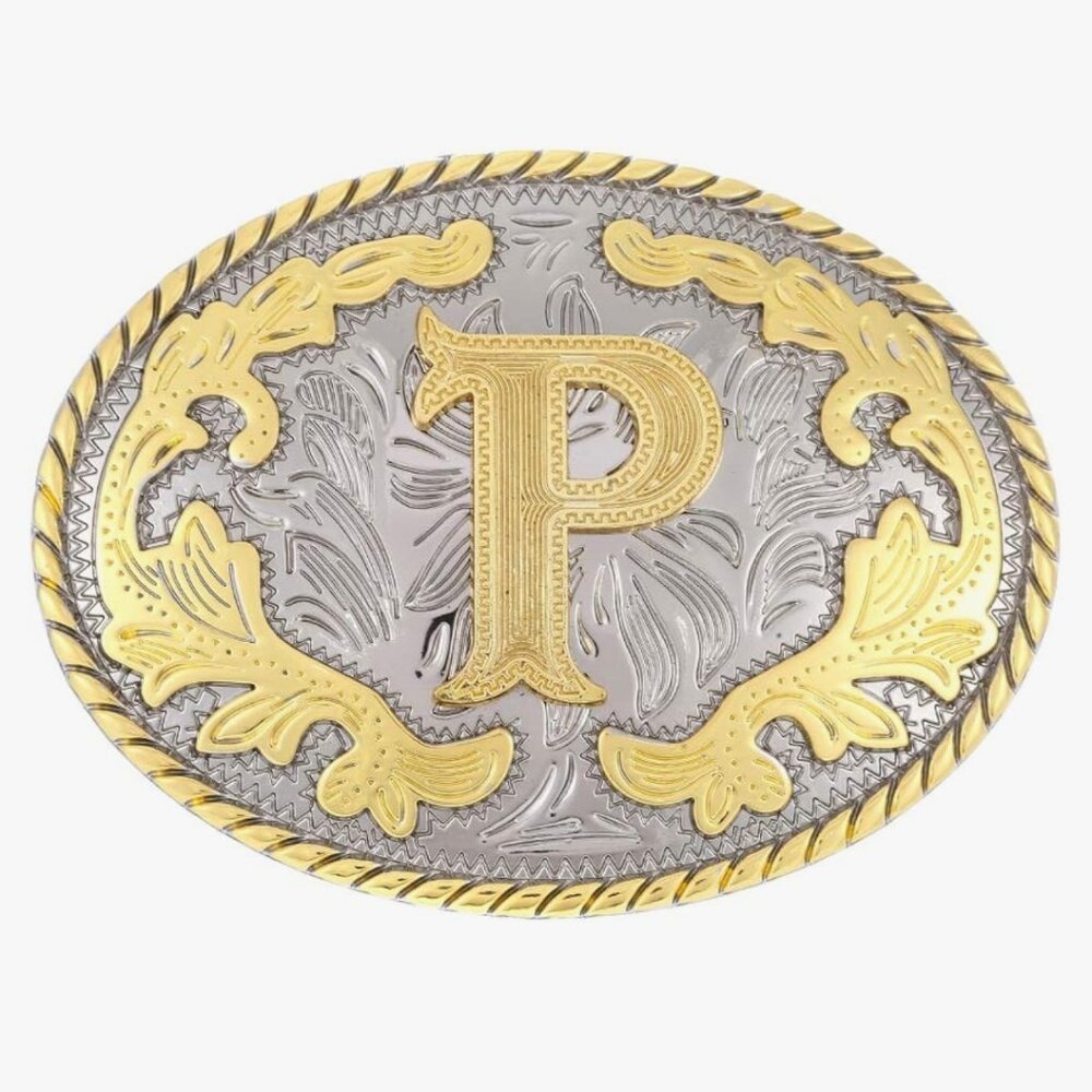 New Men's Or Women's Western Belt Buckle Letter P